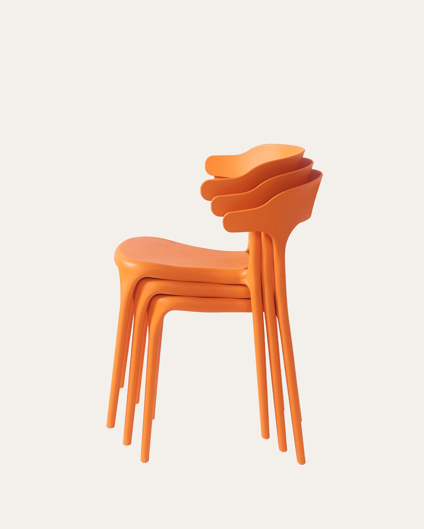 Nara Stackable Chairs, Set of 4, Orange