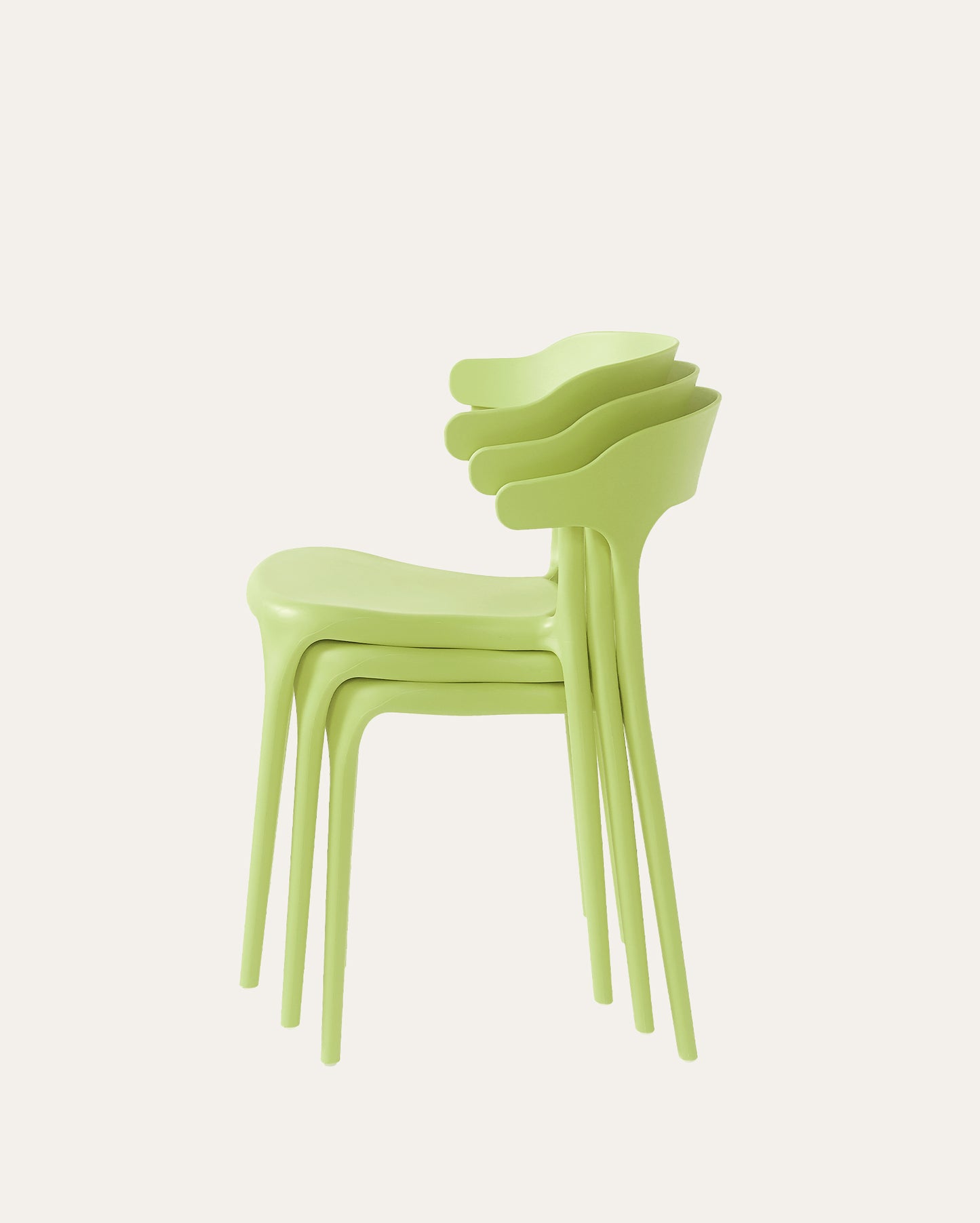 Nara Stackable Chairs, Set of 4, Green