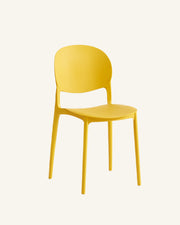 Barker Dam Compact Stackable Dining Chair Set of 4, Yellow