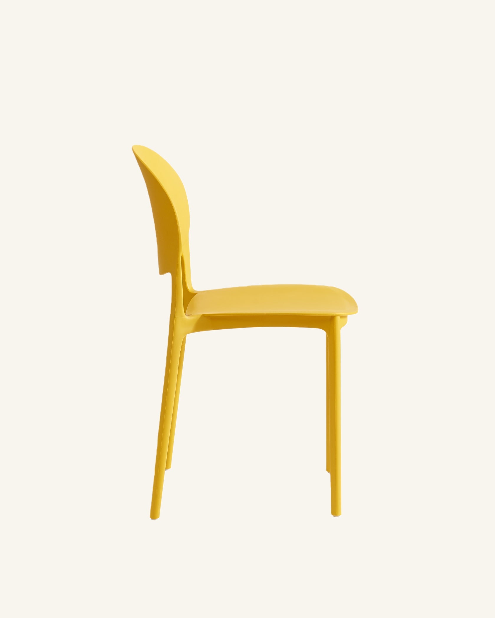 Barker Dam Compact Stackable Dining Chair Set of 4, Yellow