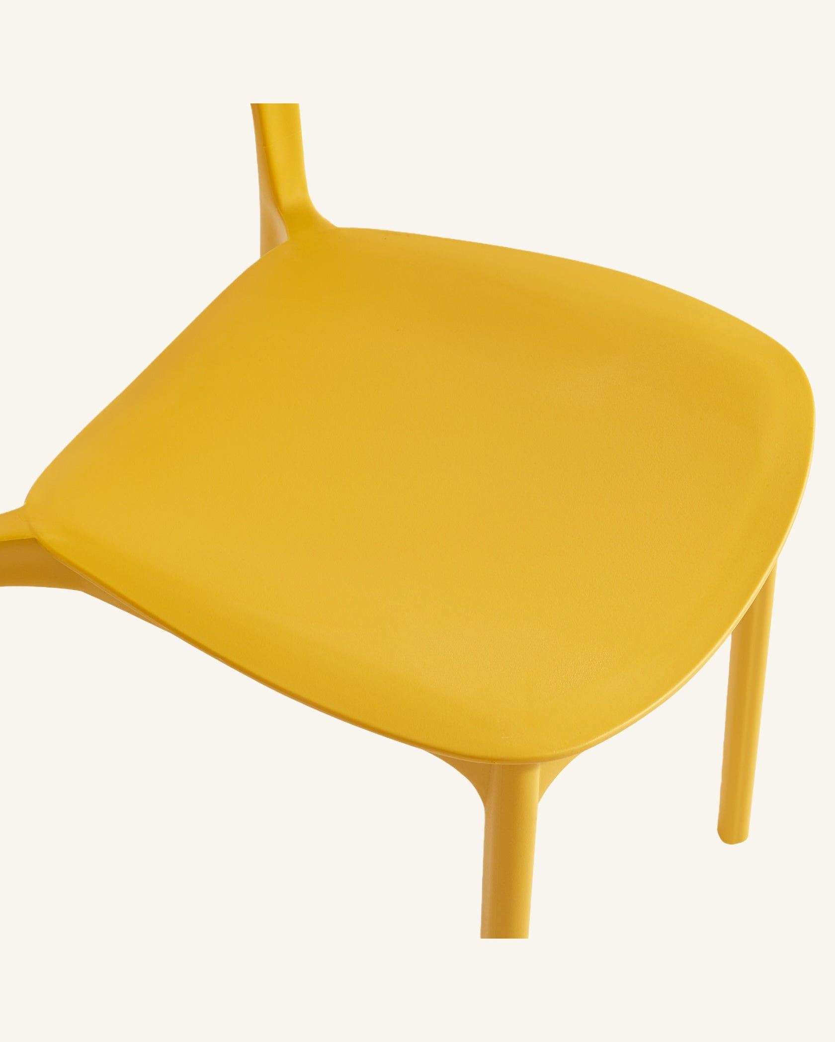 Barker Dam Compact Stackable Dining Chair Set of 4, Yellow