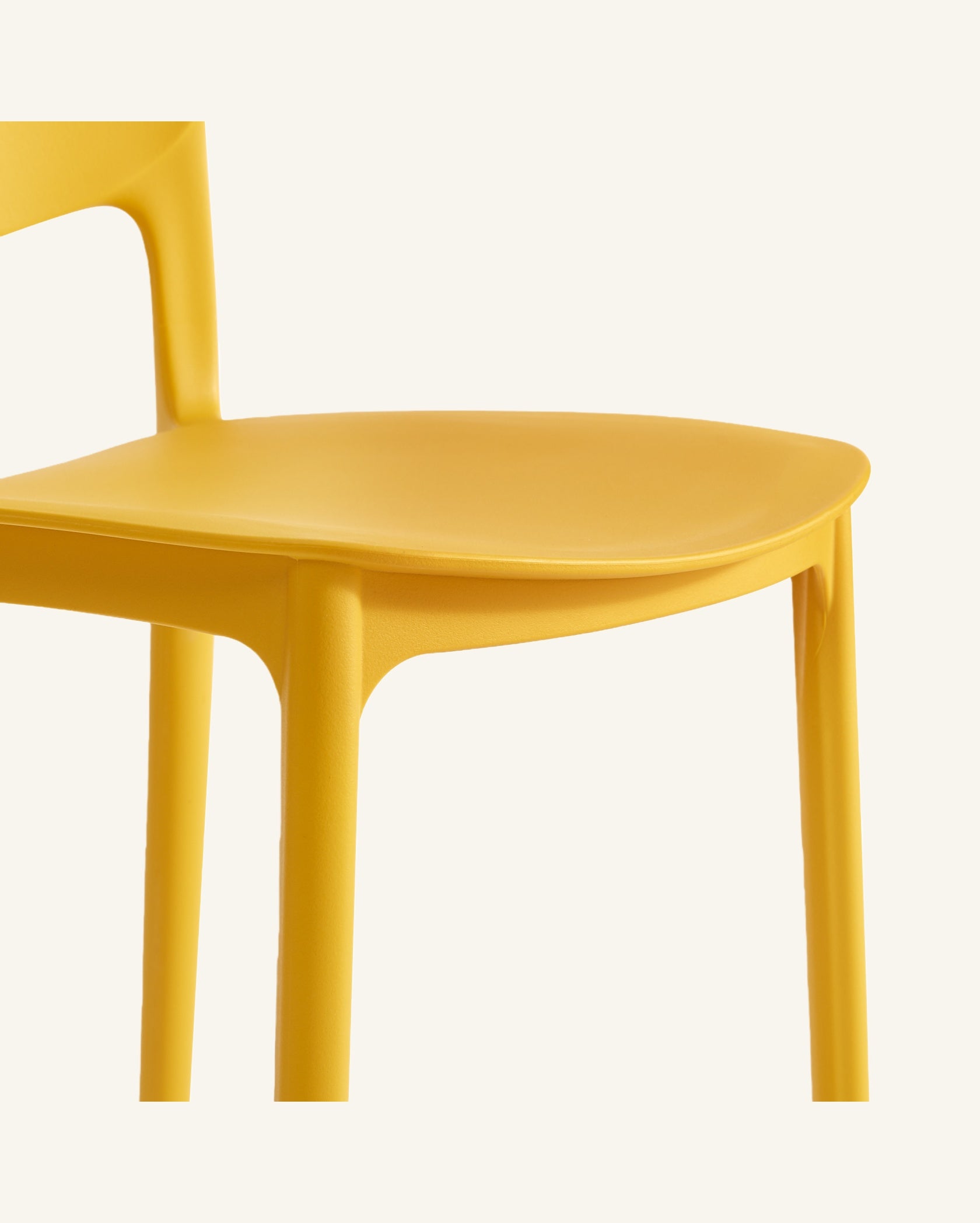 Barker Dam Compact Stackable Dining Chair Set of 4, Yellow