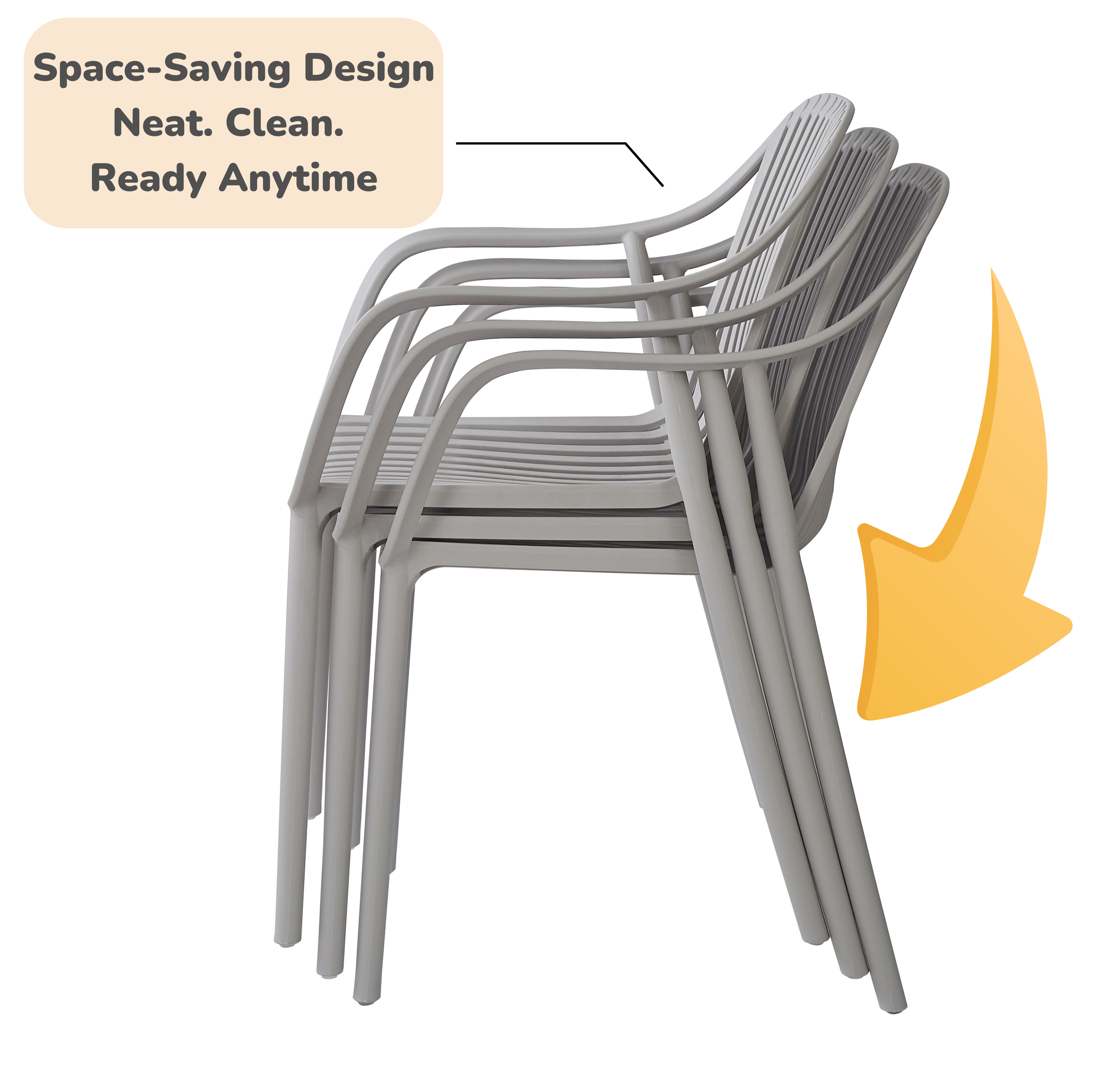 Lille Table with Everest Chairs Dining Set, Grey