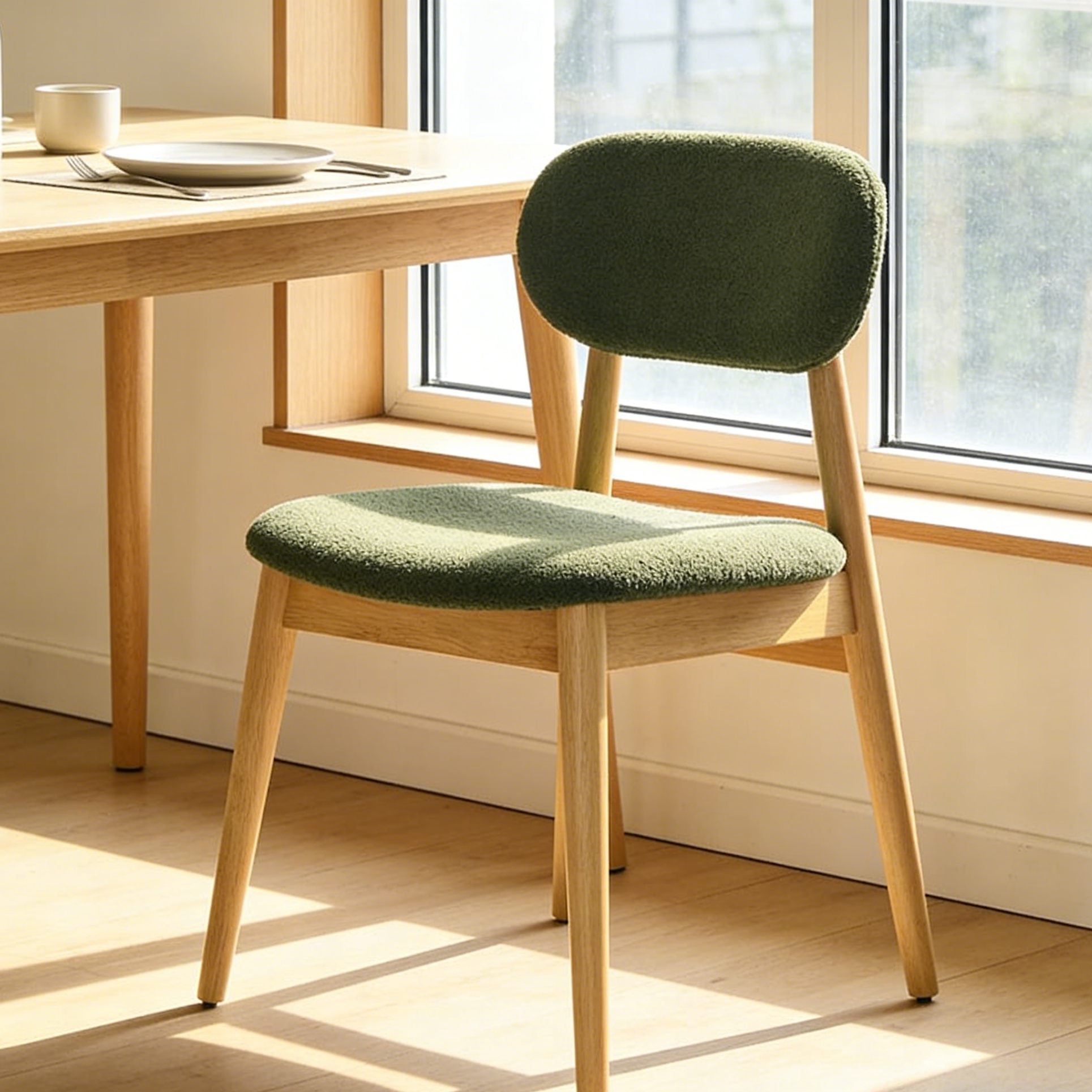 Del Mar Upholstered Dining Chair - Matcha Green, Set of 2