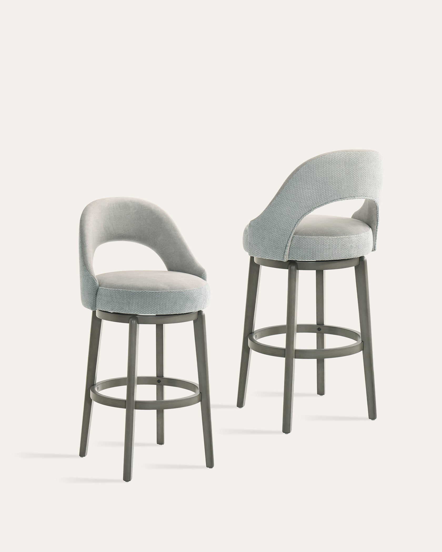 Whistler Swivel Velvet Bar Stools, Set of 2
