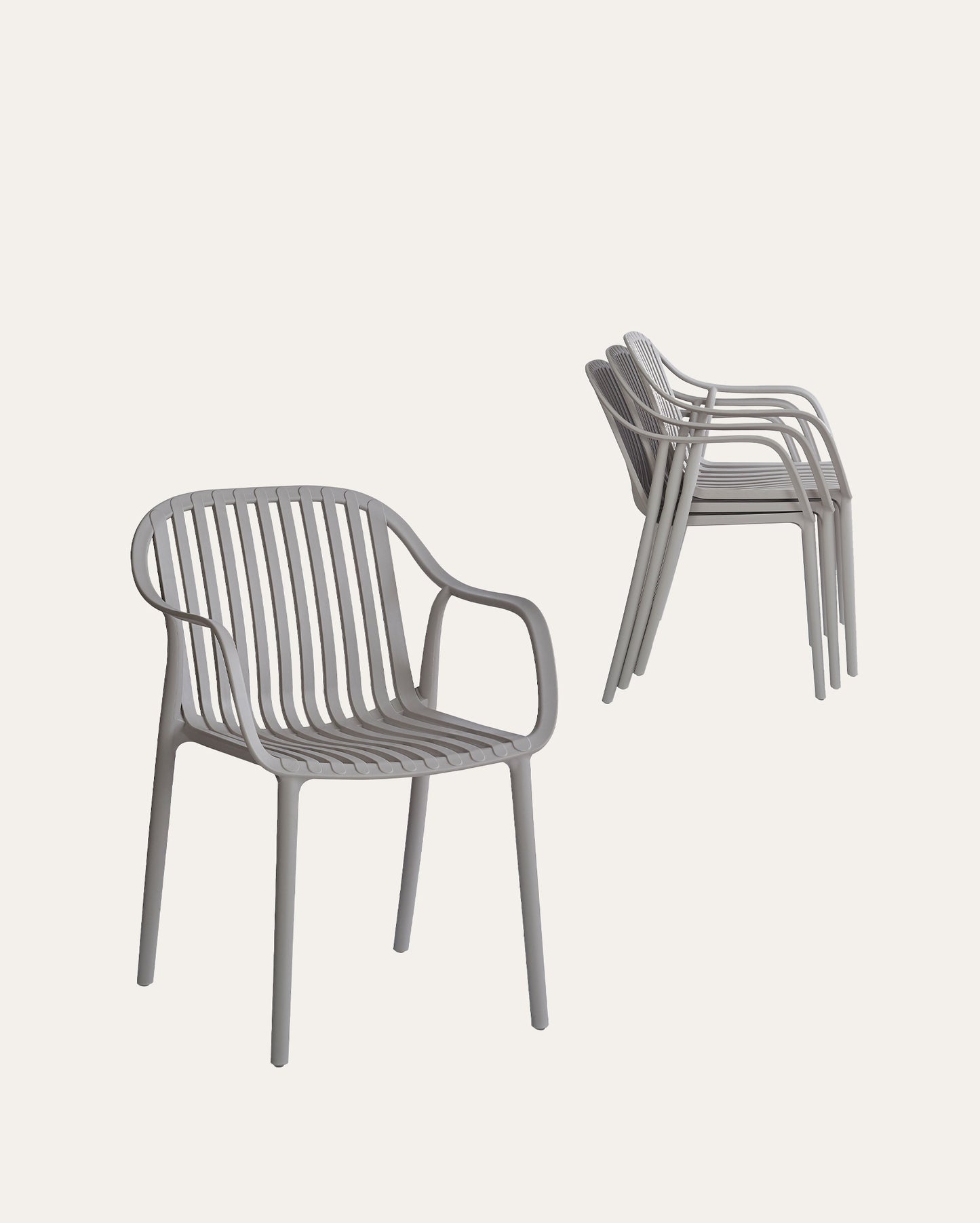 Everest Stackable Chairs, Grey, Set of 4