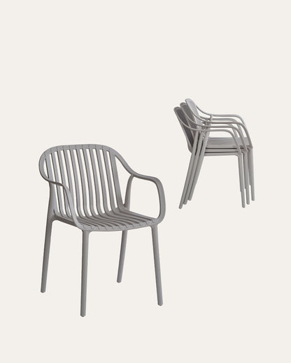 Everest Stackable Chairs, Grey, Set of 4
