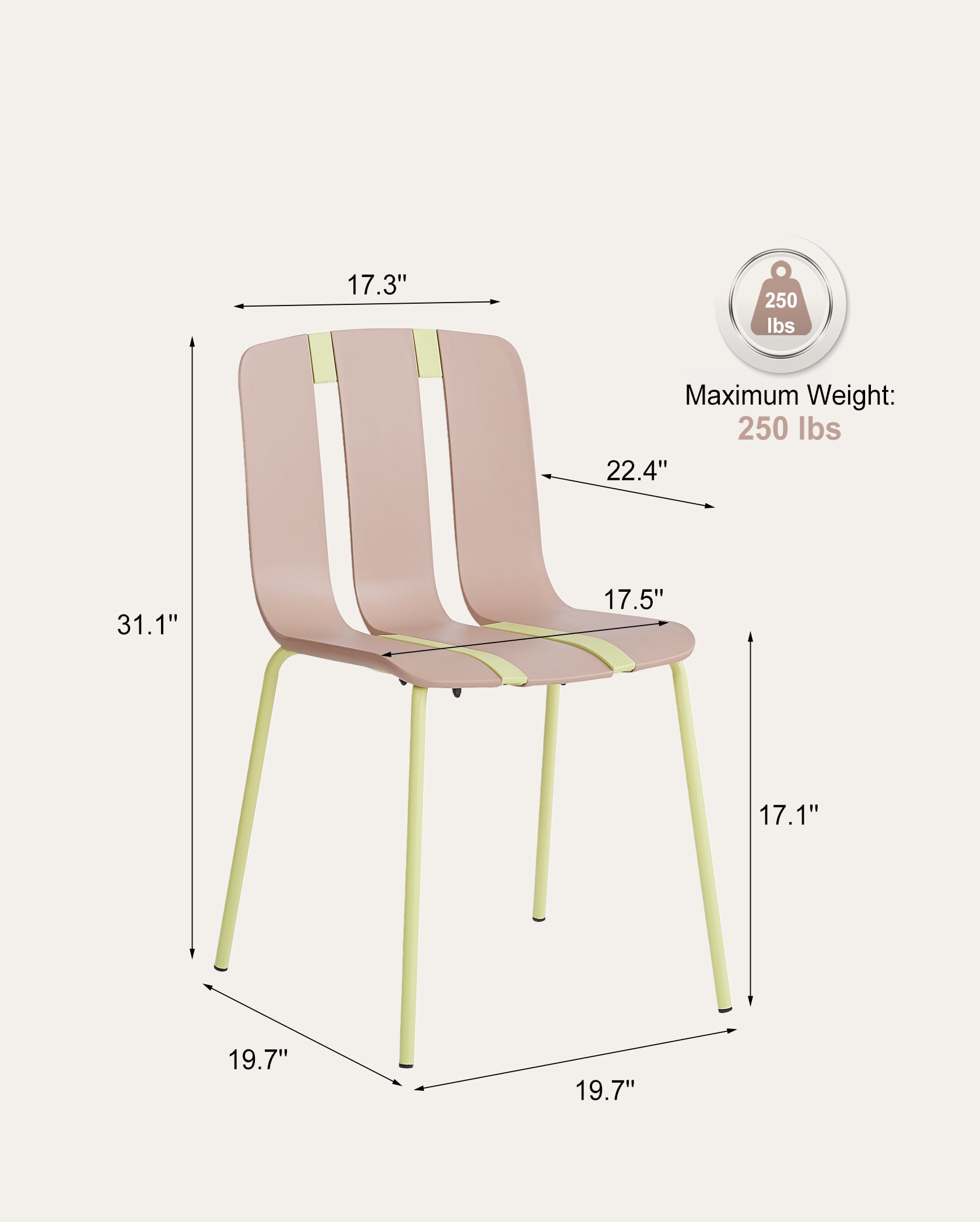 Cali Palette Creative DIY Assembly Chairs – Camel & Green, Set of 4