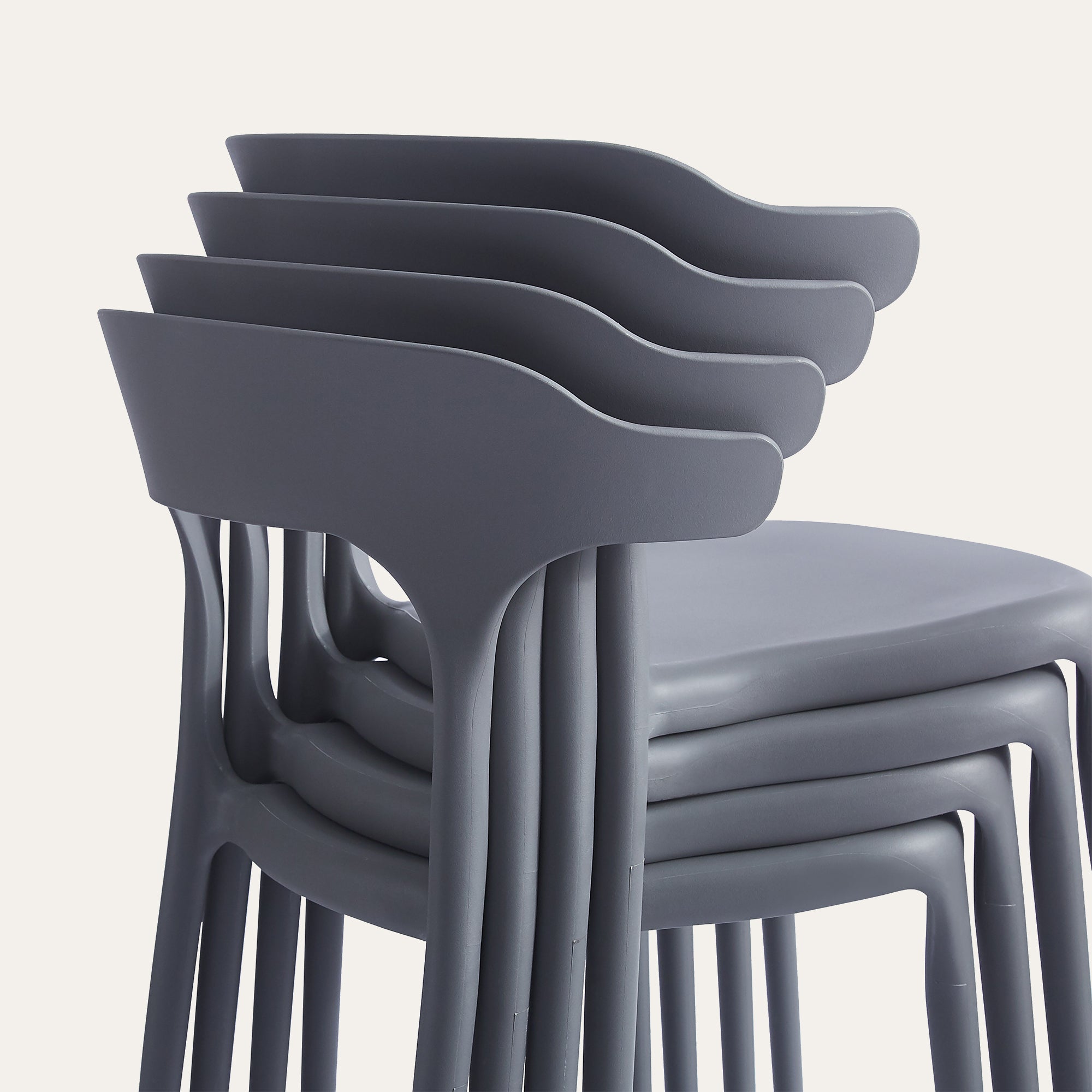 Coachella Stackable Chairs - Set of 4, Grey