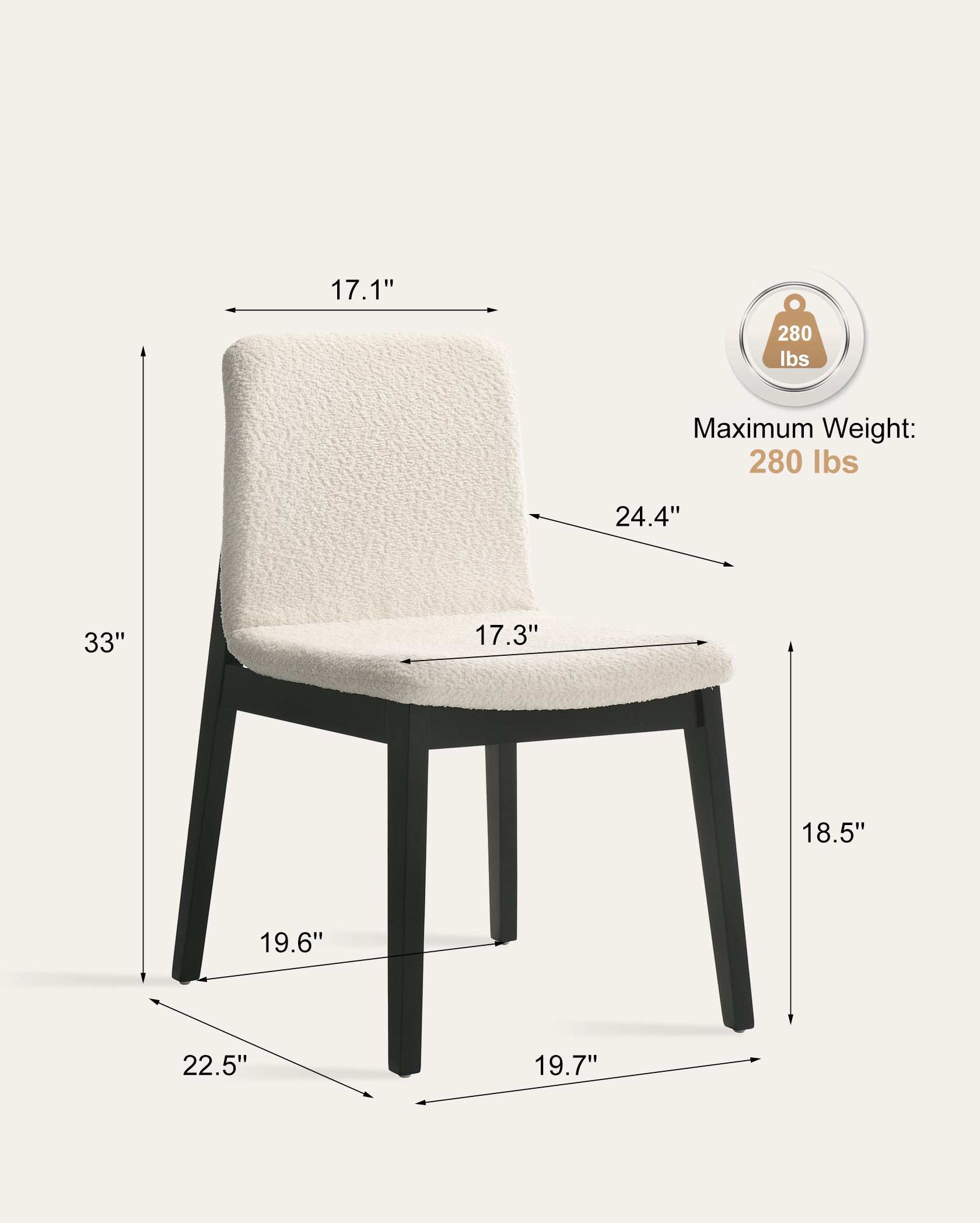 Denali White Boucle Chairs - Set of 2