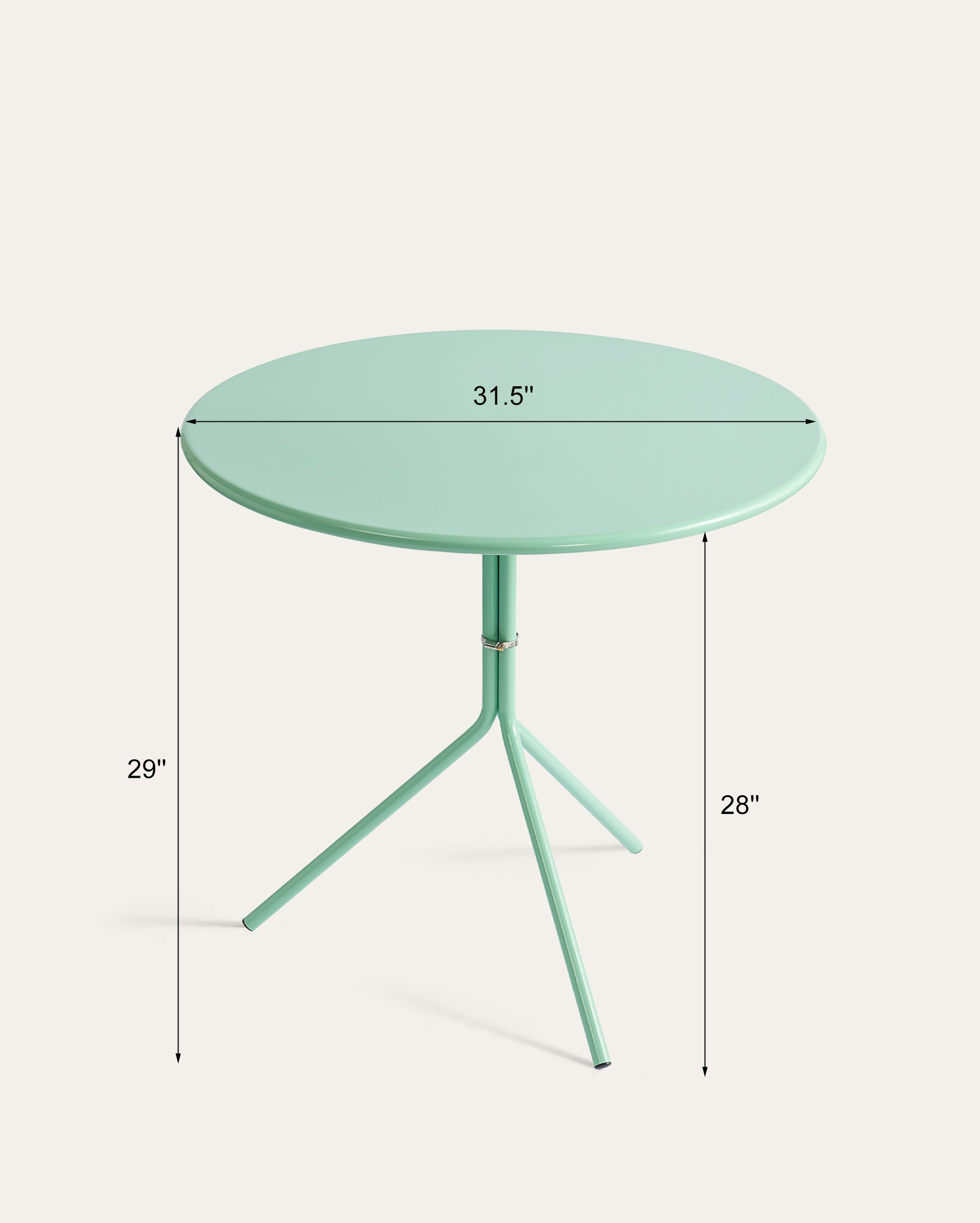 Chios Round Patio Table – Mint Green, 31.5"