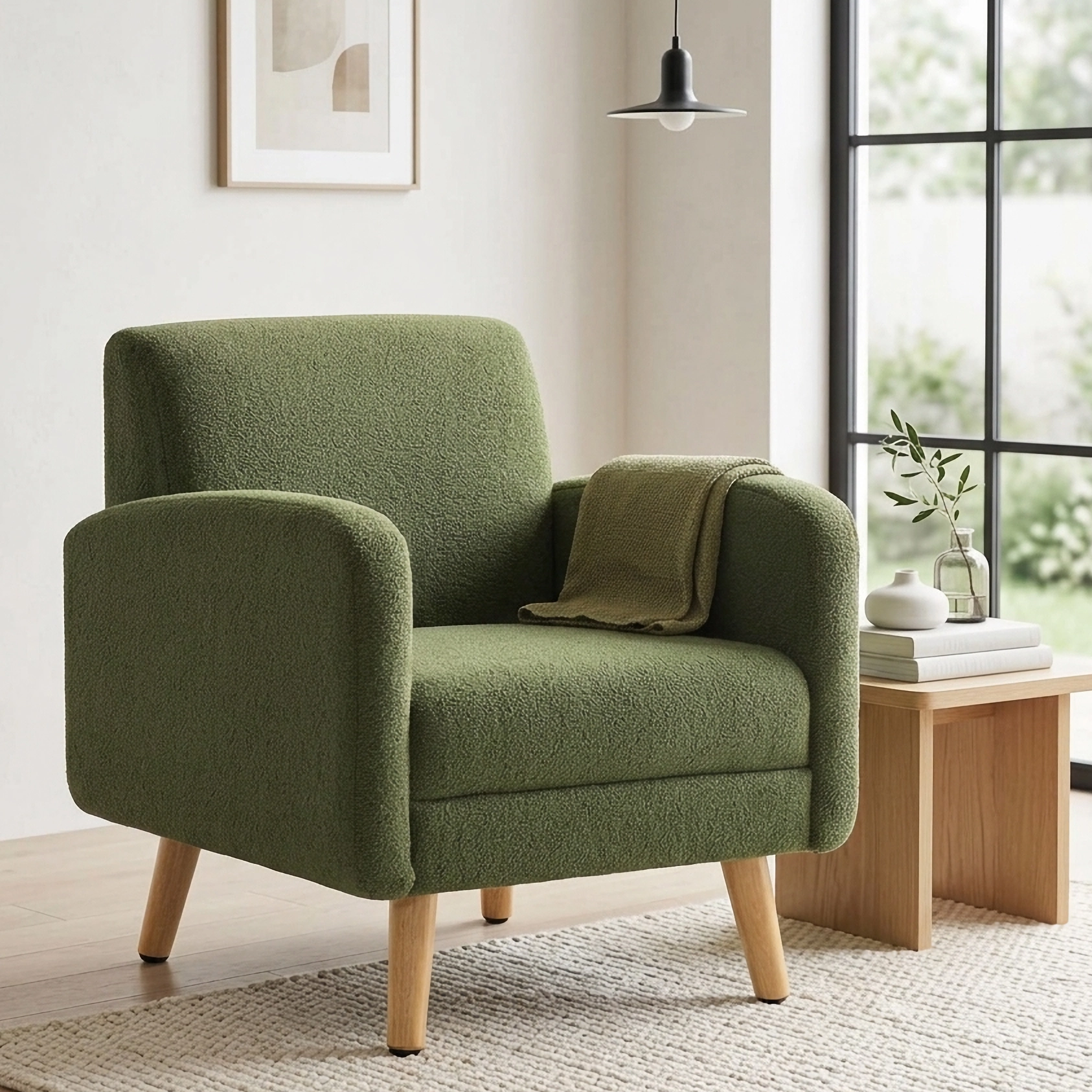 Solvang Mid-Century Accent Chair - Matcha Green