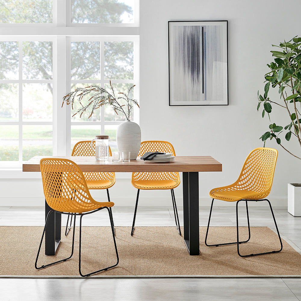 Griffith Contemporary Dining Chair - Yellow, Set of 4