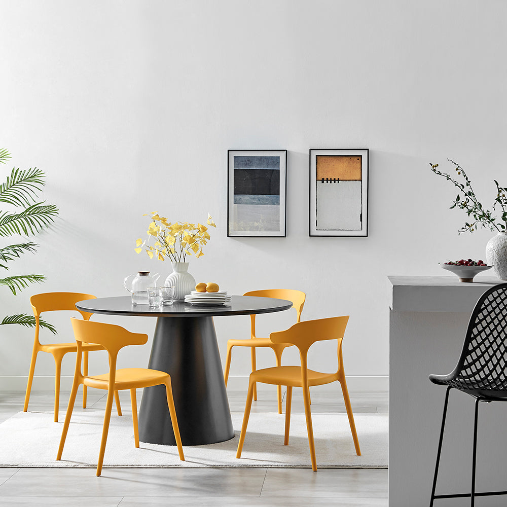 Nara Stackable Chairs - Set of 4, Yellow