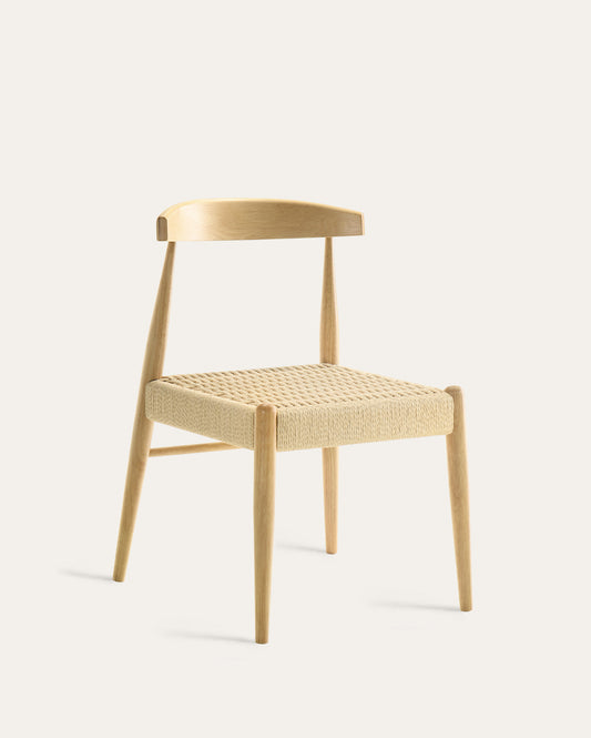 Kuala Chairs, Natural Wood & Rope Seat, Set of 2