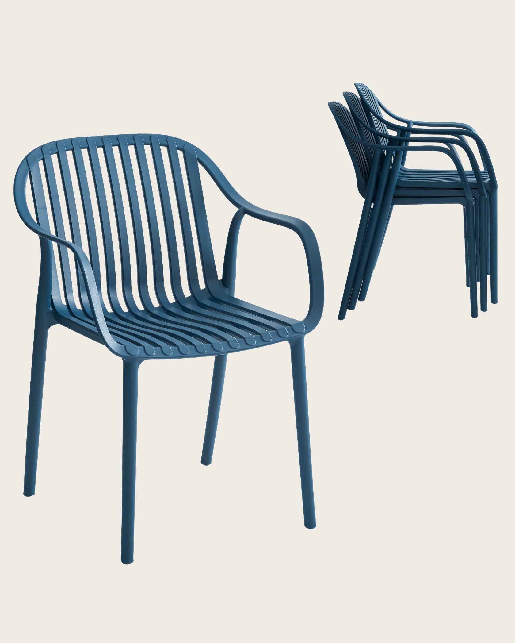 Everest Stackable Chairs - Set of 4, Space Blue