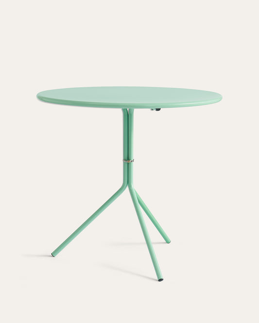 Chios Minimalist Round Patio Table – Mint Green, 31.5"