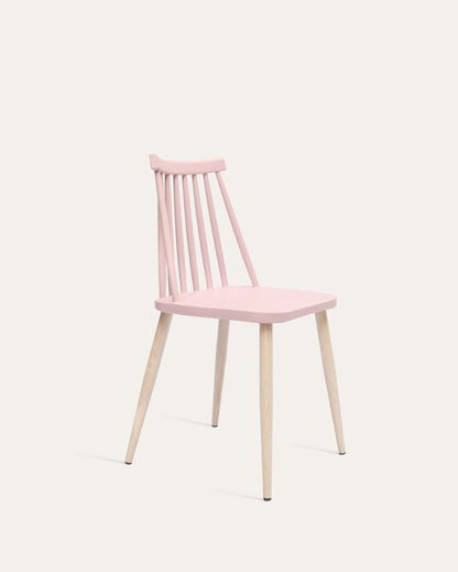 Troy Plastic Dining Chair Set, Set of 4, Pink