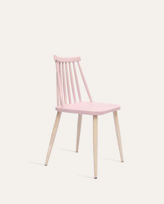 Troy Plastic Dining Chair Set, Set of 4, Pink