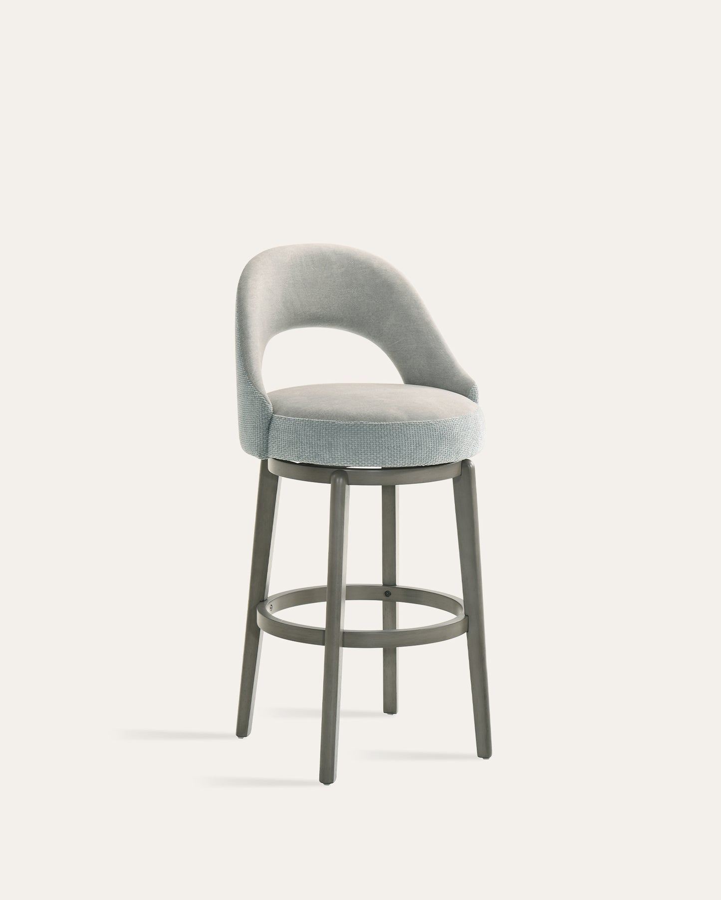 Whistler Swivel Velvet Bar Stools, Grey, Set of 2