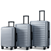 XDECO 3-Pieces Luggage set in brushed silver