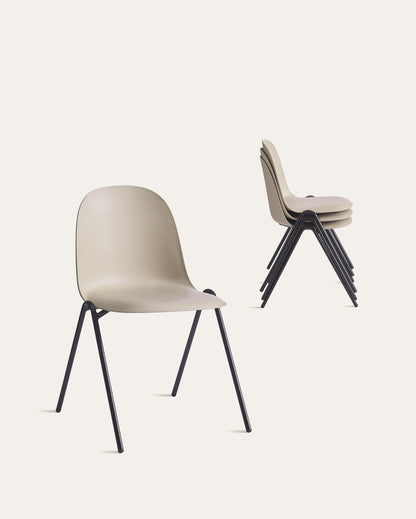 Berlin Contemporary Minimalist Dining Chair – Camel, Set of 4