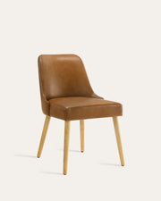 Calabasas Upholstered Faux Leather Dining Chair - Brown, Set of 2