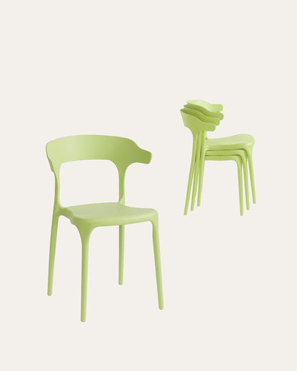 Nara Stackable Chairs, Set of 4, Green
