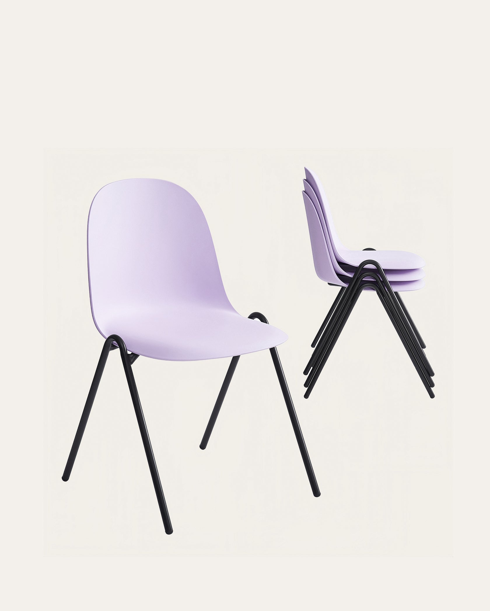 Berlin Contemporary Minimalist Dining Chair – Pastel Lilac