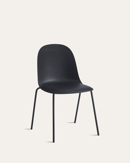 Kyoto Industrial Dining Chair – Black, Set of 4