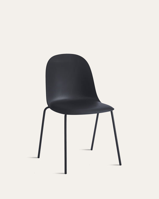 Kyoto Industrial Dining Chair – Black, Set of 4