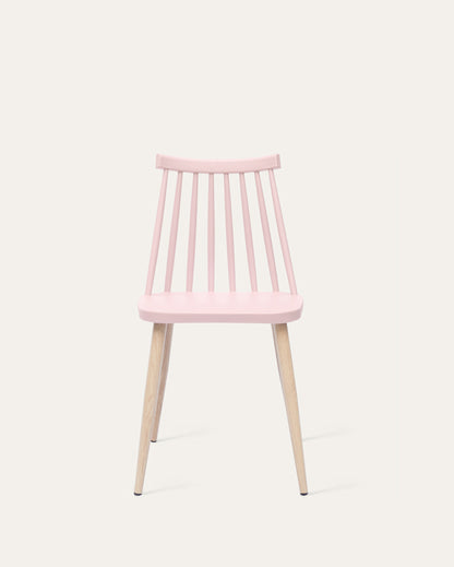 Troy Plastic Dining Chair Set, Set of 4, Pink