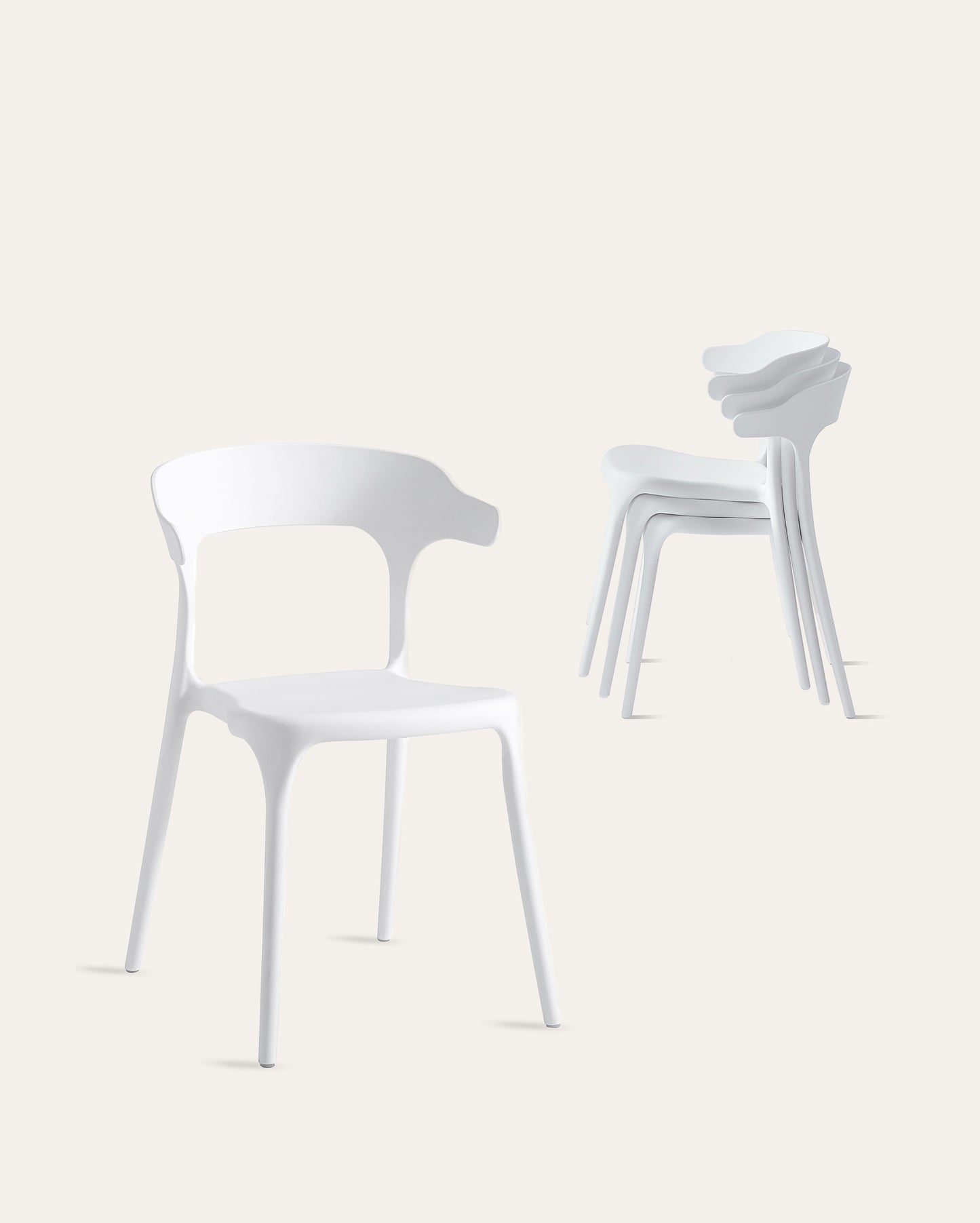 Nara Stackable Chairs, Set of 4, White