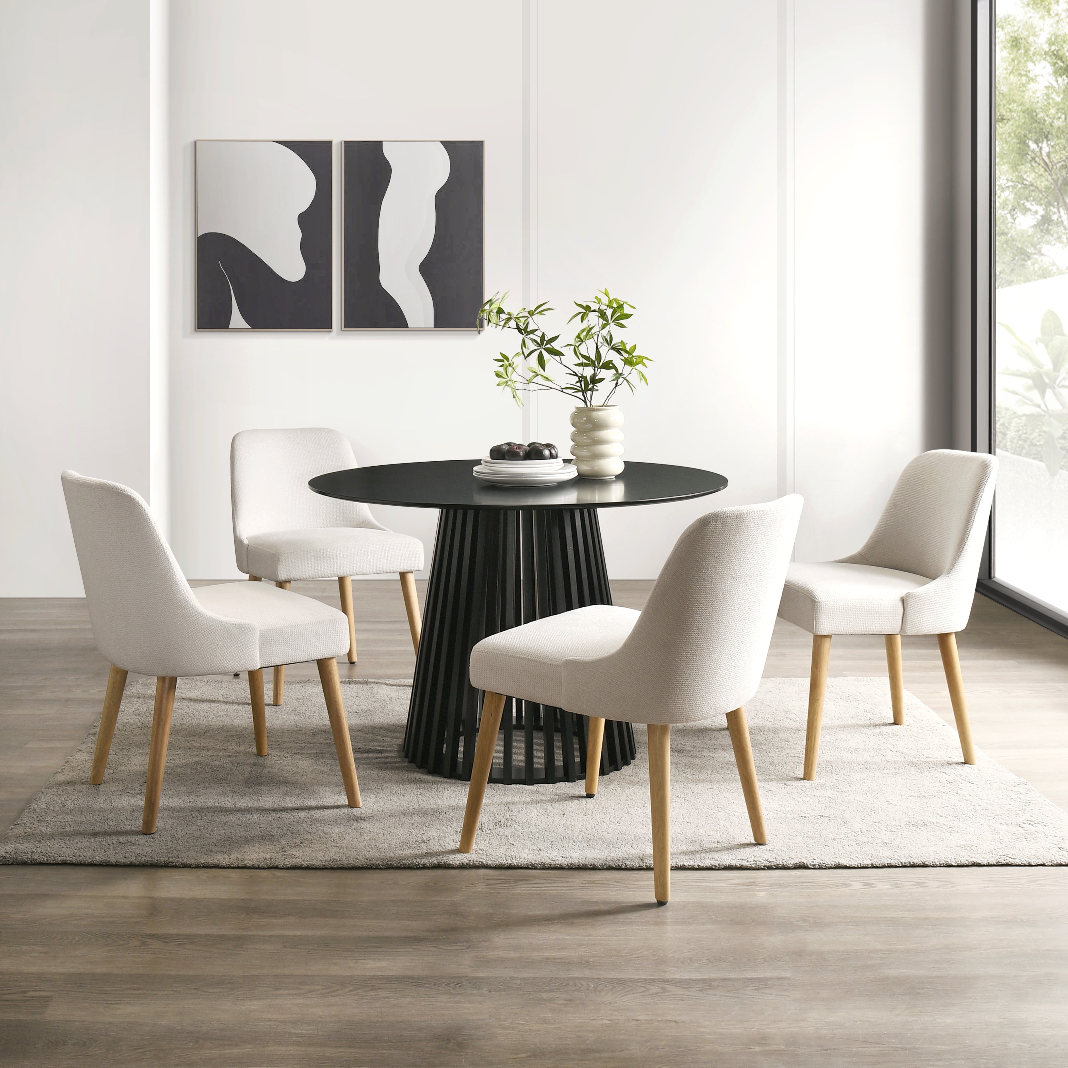 Calabasas Upholstered Dining Chair - Cream, Set of 2