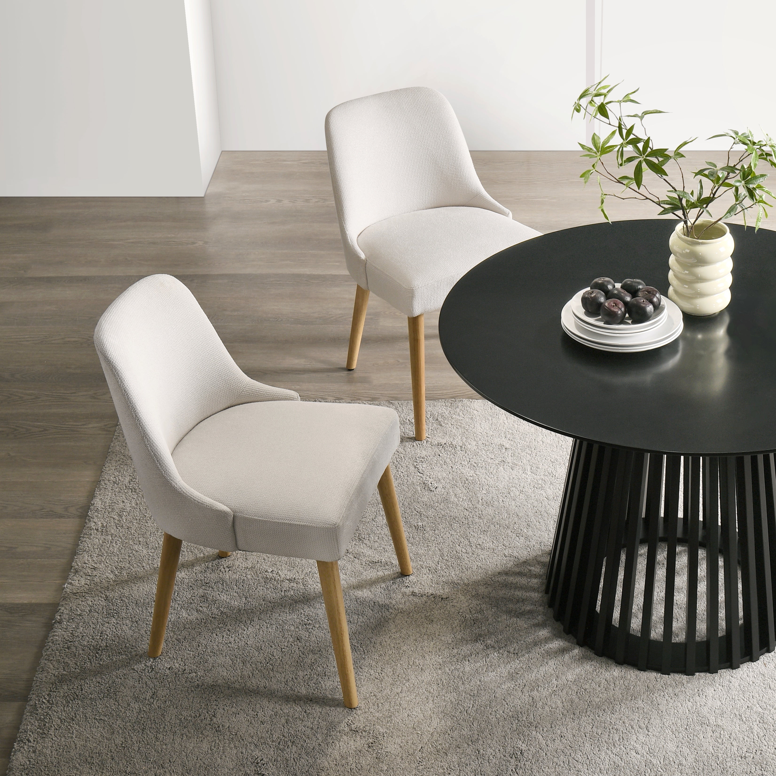 Calabasas Upholstered Dining Chair - Cream, Set of 2