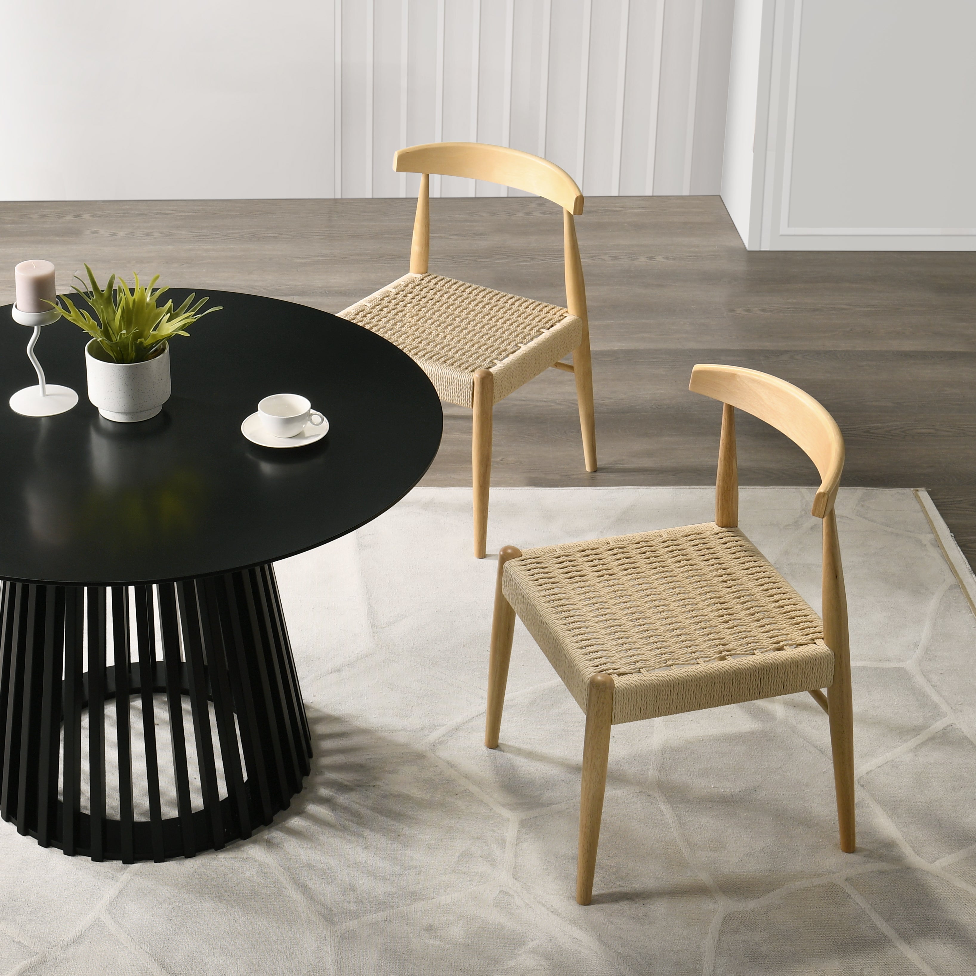 Kuala Natural Wood Chairs , Set of 2