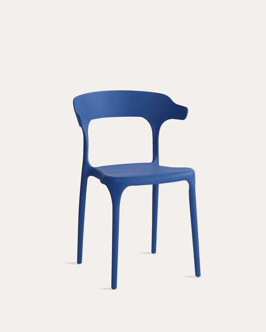Nara Stackable Chairs, Cobalt Blue, Set of 4