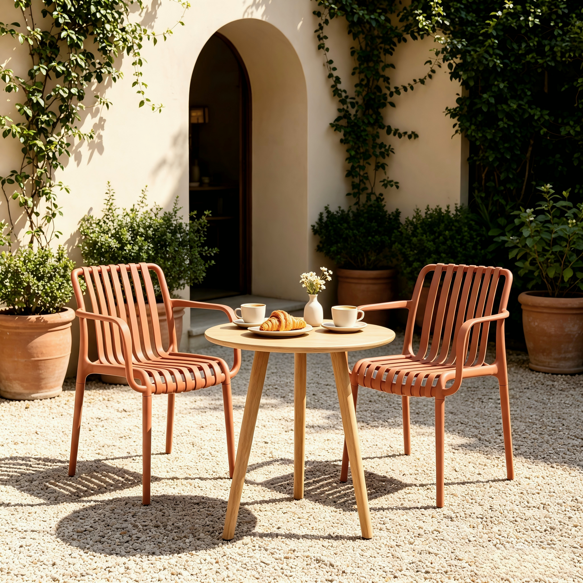 Dana Point Flex Outdoor Chairs - Set of 4, Terracotta