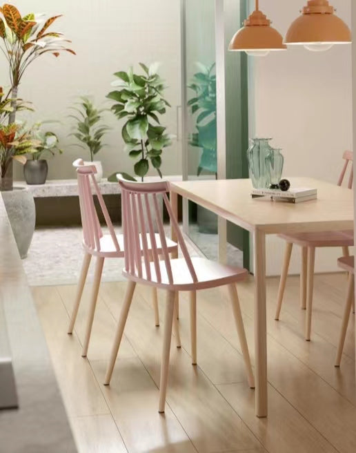 Troy Plastic Dining Chair Set, Set of 4, Pink