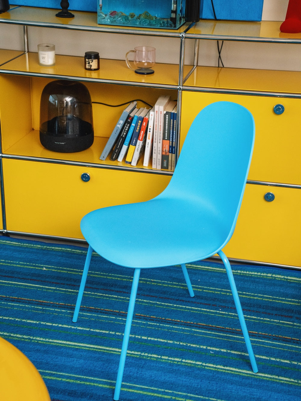 Wilshire Minimalist Dining Chair – Sky Blue, Set of 4