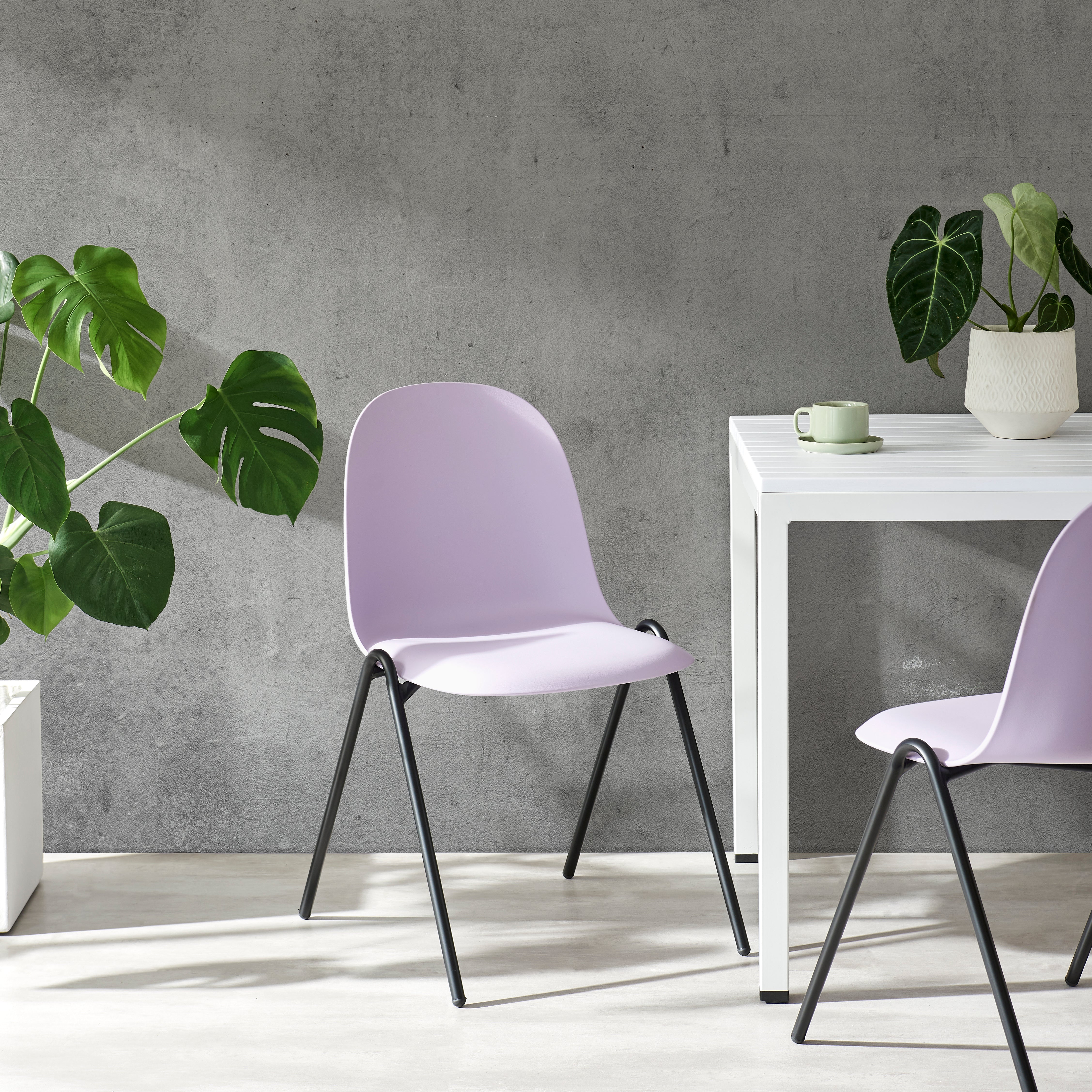 Berlin Contemporary Minimalist Dining Chair – Pastel Lilac