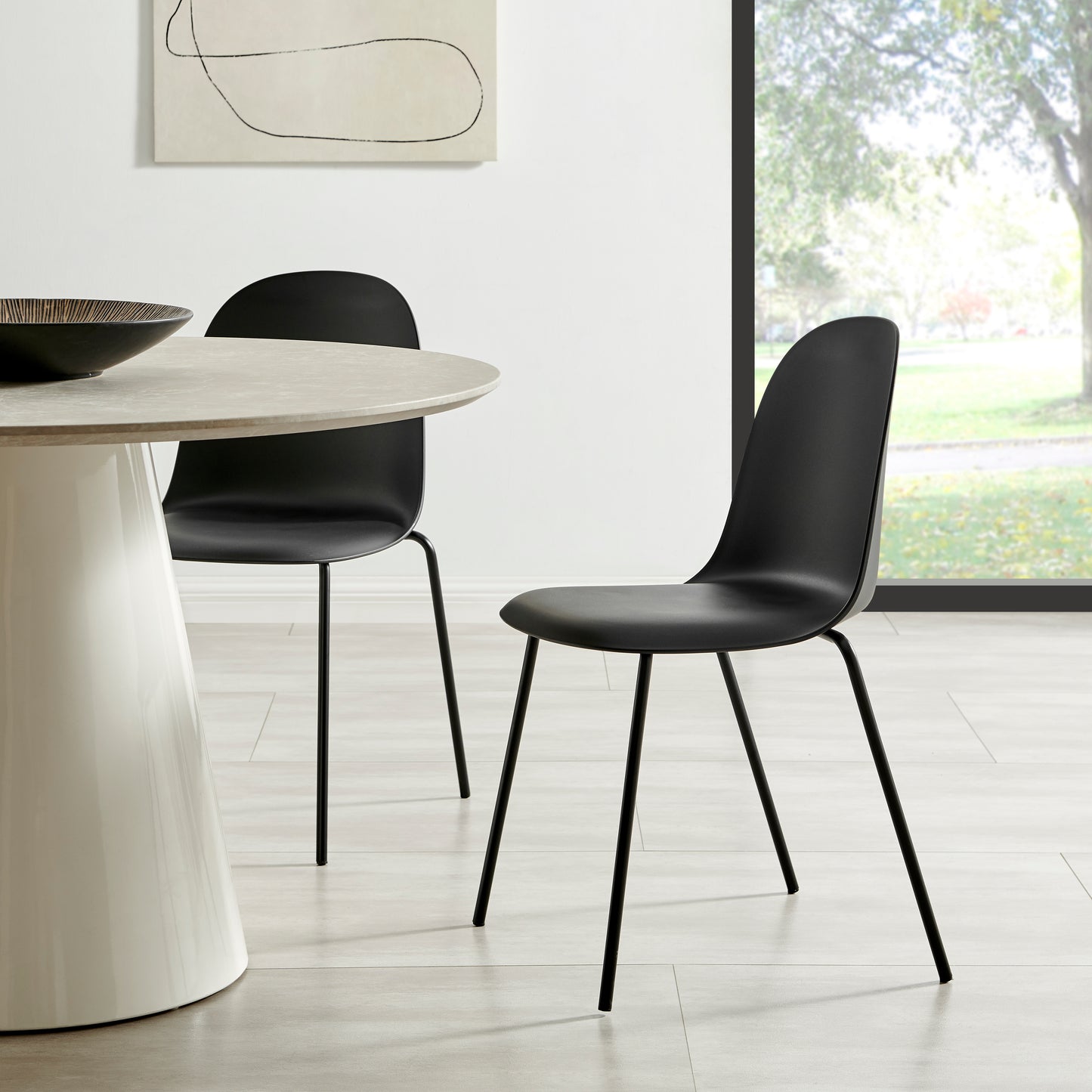 Kyoto Industrial Dining Chair – Black, Set of 4