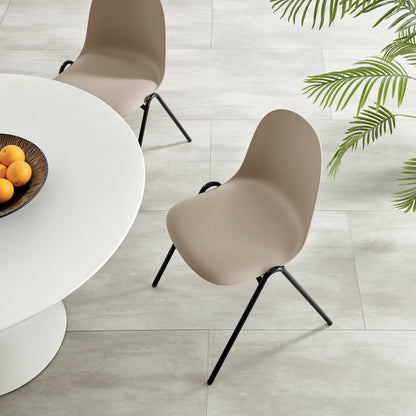 Berlin Contemporary Minimalist Dining Chair – Camel, Set of 4
