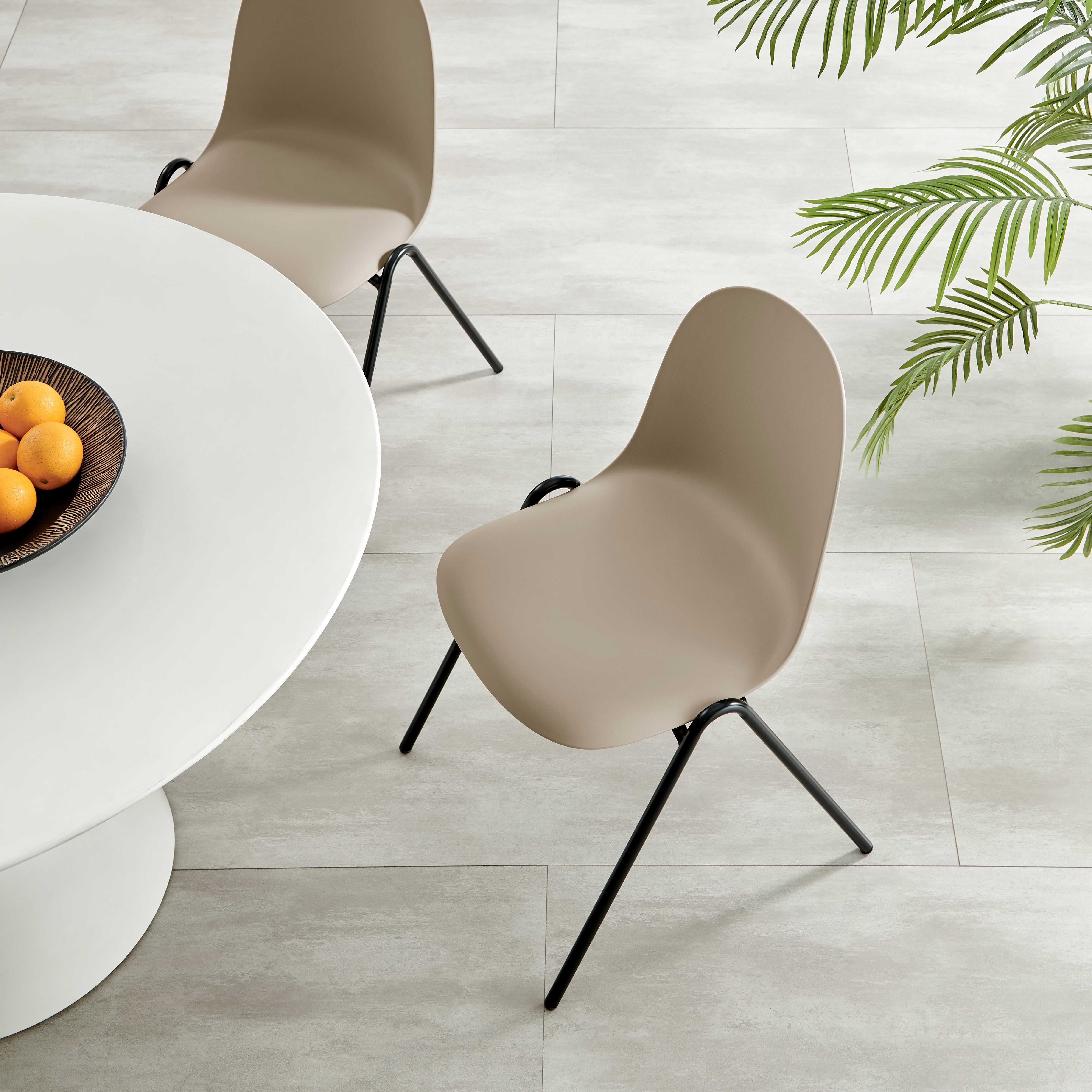 Berlin Contemporary Minimalist Dining Chair – Camel, Set of 4