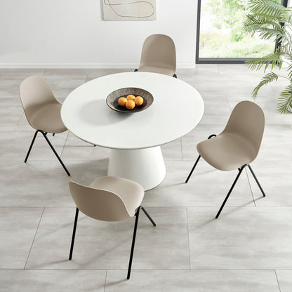 Berlin Contemporary Minimalist Dining Chair – Camel, Set of 4