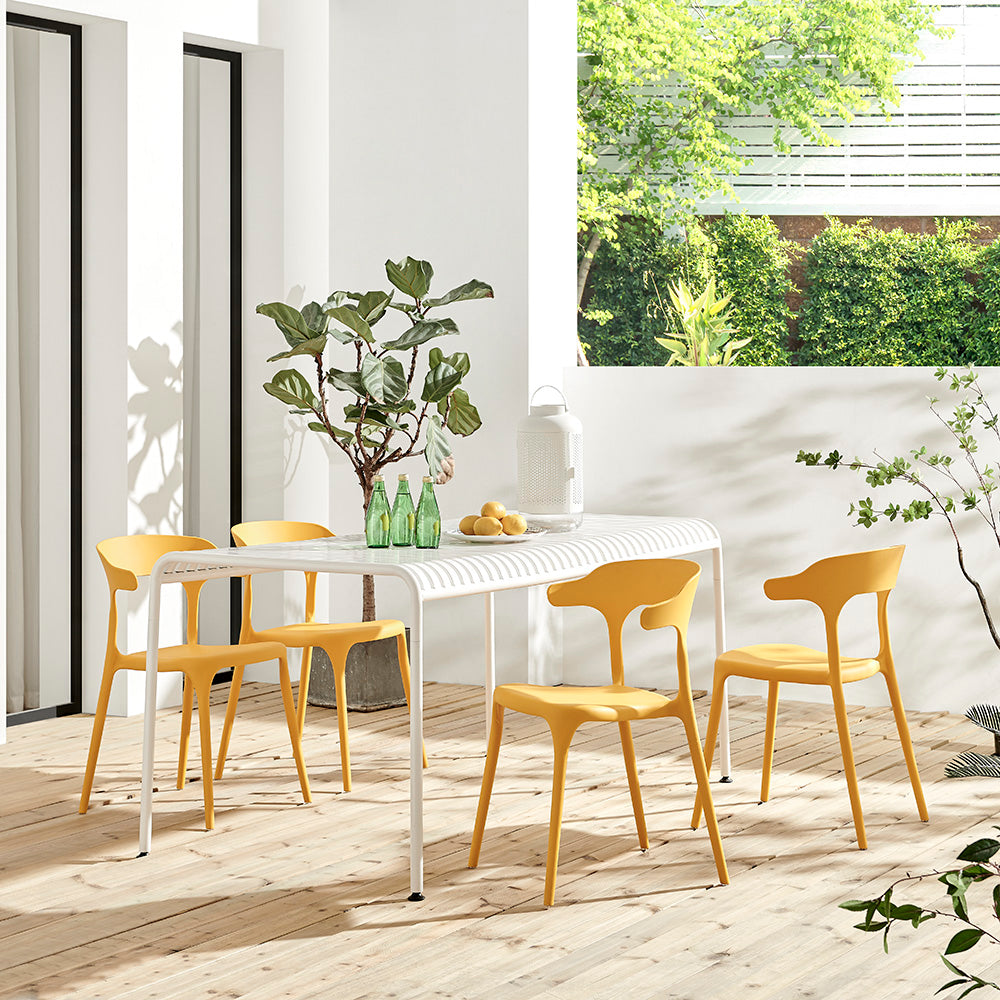 Nara Stackable Chairs - Set of 4, Yellow
