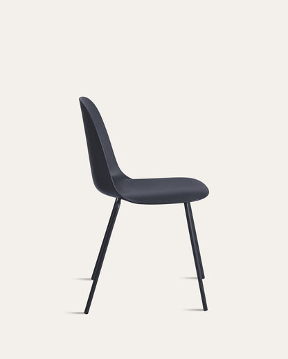 Kyoto Industrial Dining Chair – Black, Set of 4