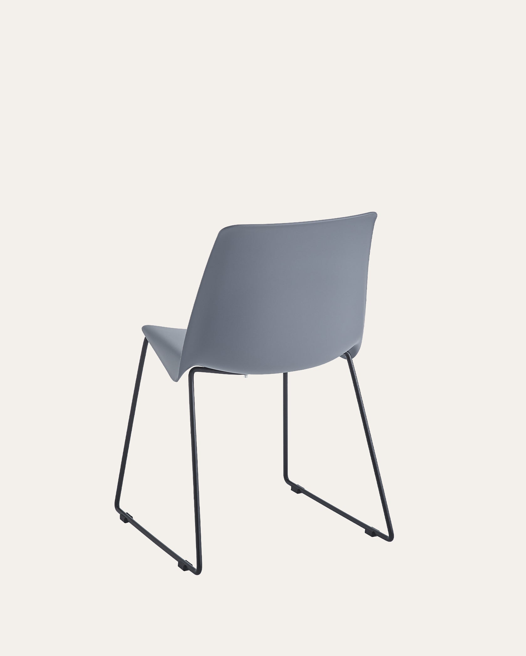 Arcadia Modern Plastic Dining Chair with Metal Legs – Steel Gray, Set of 4