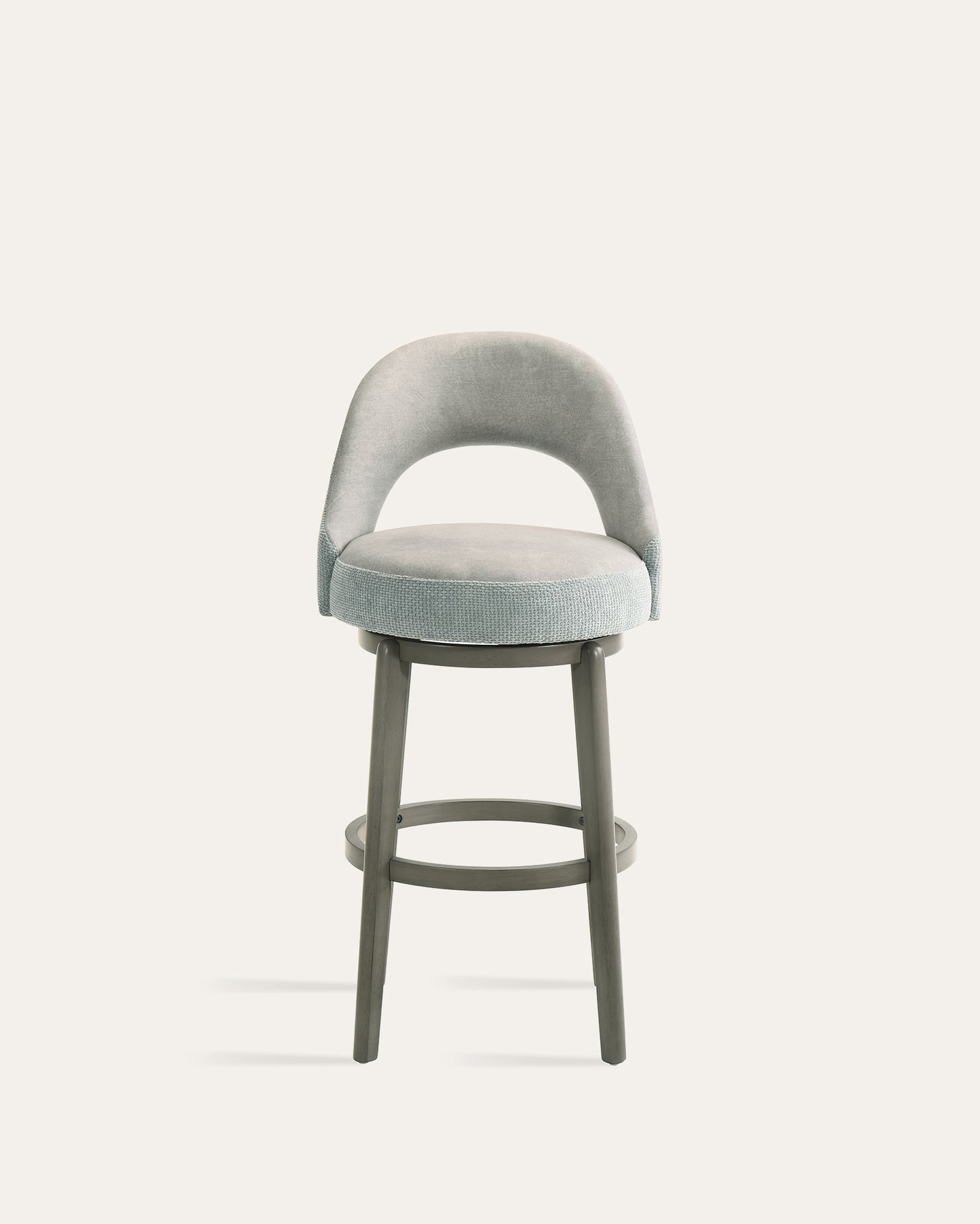 Whistler Swivel Velvet Bar Stools, Grey, Set of 2