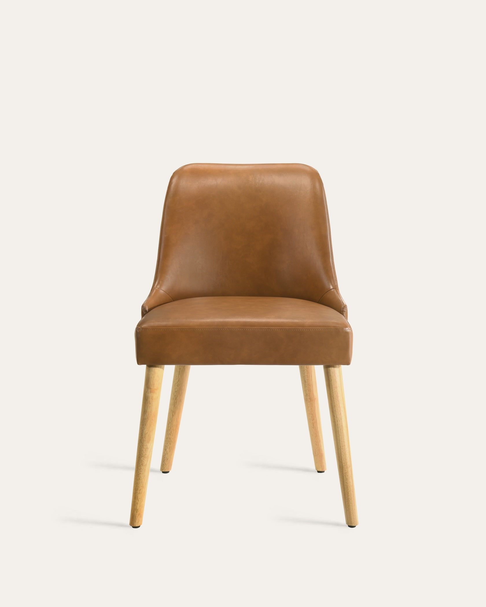 Calabasas Upholstered Faux Leather Dining Chair - Brown, Set of 2